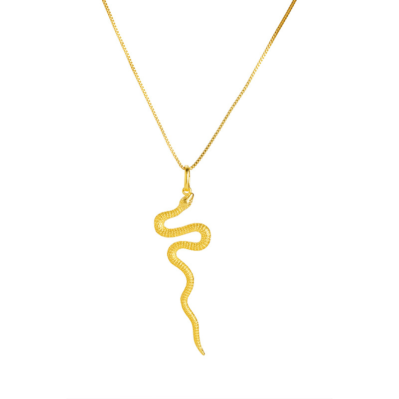 Gufa Sha Gold Zodiac Serpente Personalidad Joyas Collar pendientes de orejas Anillo de la mujer doblado Año de la Serpente Accesorios versátiles