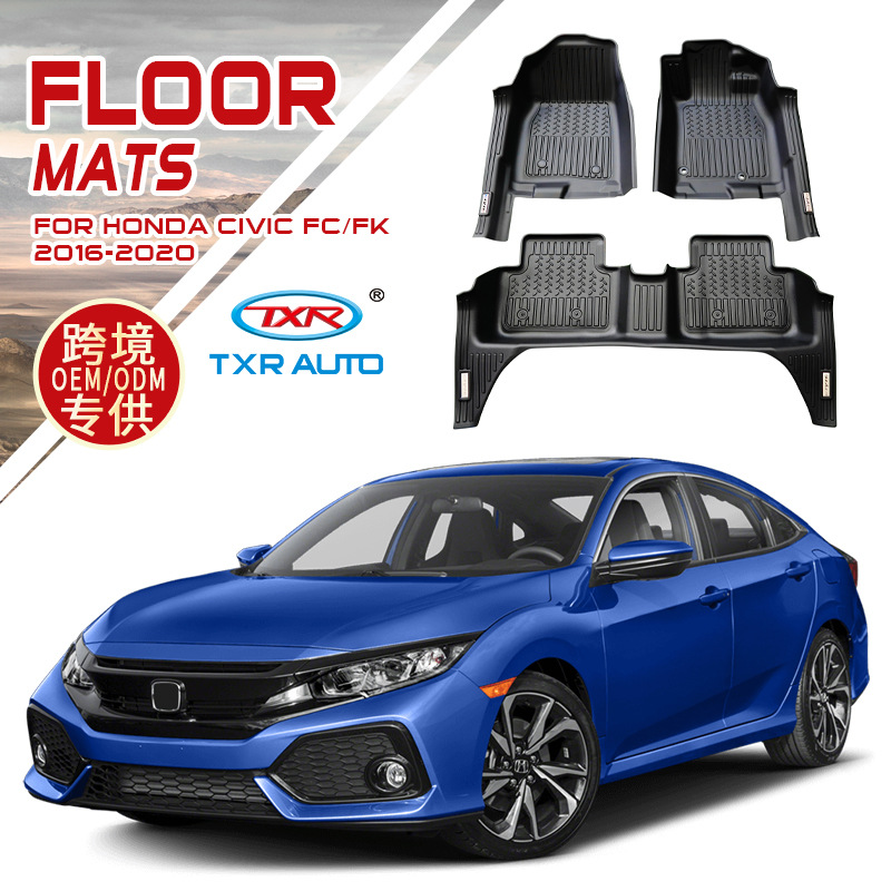 Adecuado para Honda Civic Car Tapete Honda Civic TypeR Floor Mats Tapete especial TPE