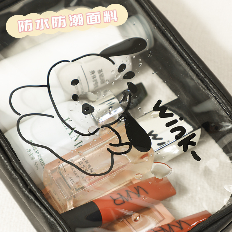 2024 nuevo bolso de cosméticos transparente de dibujos animados para mujer bolso de almacenamiento de artículos de tocador para estudiantes de gran capacidad bolso de alto valor