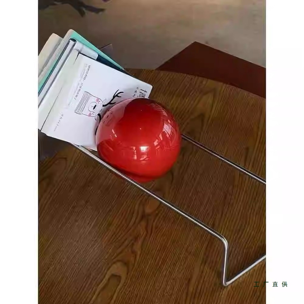 不锈钢创意桌面斜坡式书架书报架收纳架置物架中古包豪斯装饰摆件