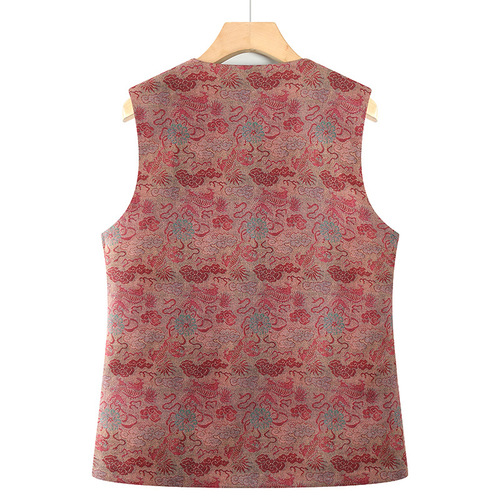 Middle-aged and elderly women's Tang suit waistcoat, grandma's spring/autumn vest, outerwear mom's new style vest, old lady's sleeveless jacket