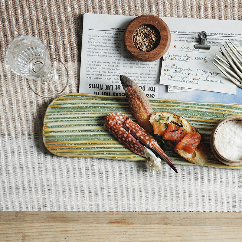 Plato de sushi de cerámica Plato de refresco Plato de platos de postres Plato de platos