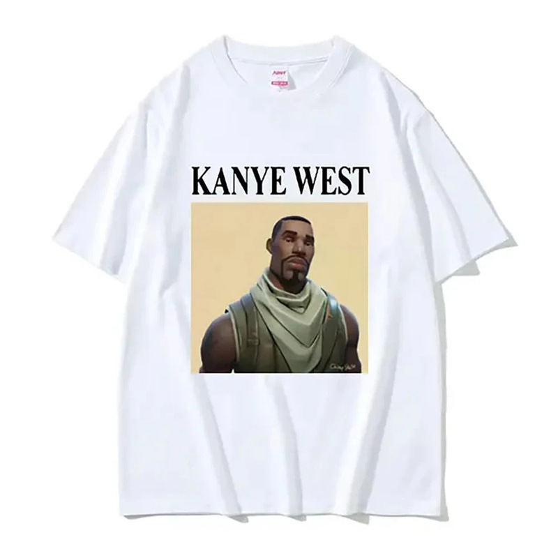 Funny Kanye West Meme T men and women rap hip hop figure retro short sleeve T-shirt cross border direct supply