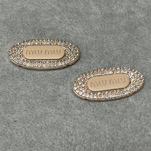 Factory direct hand-stitched oval decorative denim coat pocket threading hand-stitched atmosphere full of diamond clothing accessories wholesale