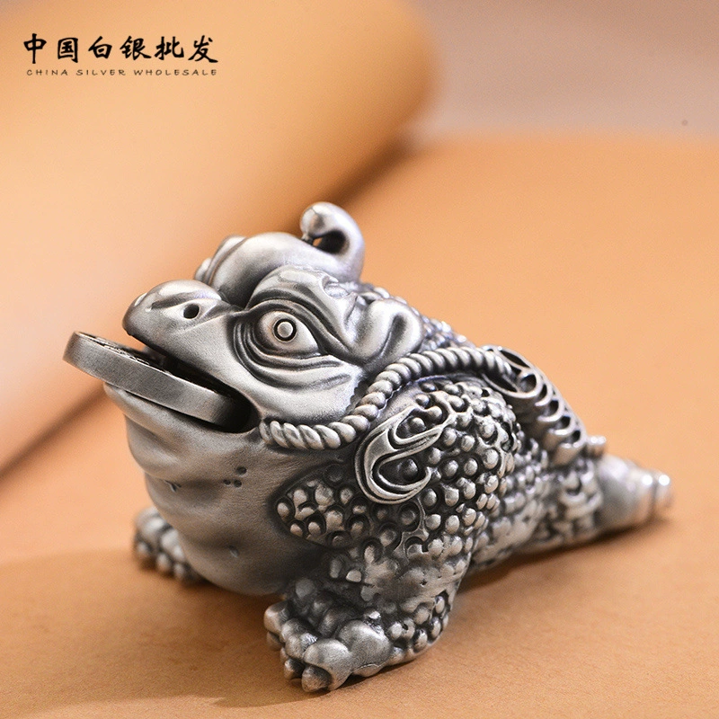 Трехногий золотой жаба чайный питомец бутик 999 стерлингового серебра ручки