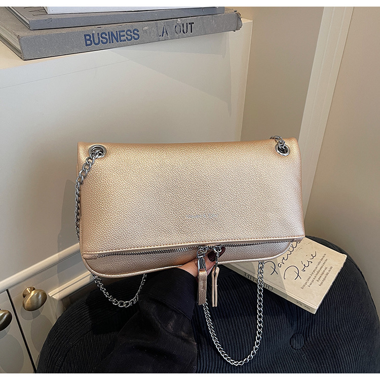 Bolso de tendencia transfronteriza de litchi para mujeres 2026 nuevo bolso retrógrado de nicho pequeño bolso de textura de cadena de hombro image 7