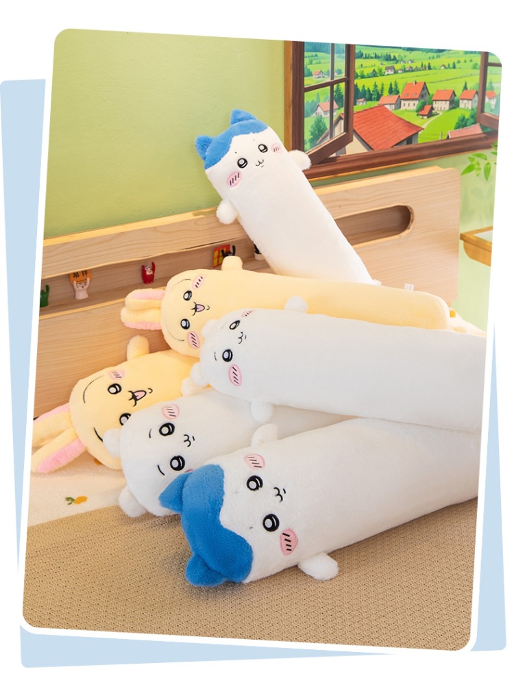 New Long Strip Chiikawa Plush Pillow Cute Hachiware Usagi Doll Sofa Cushion Stuffed Toy