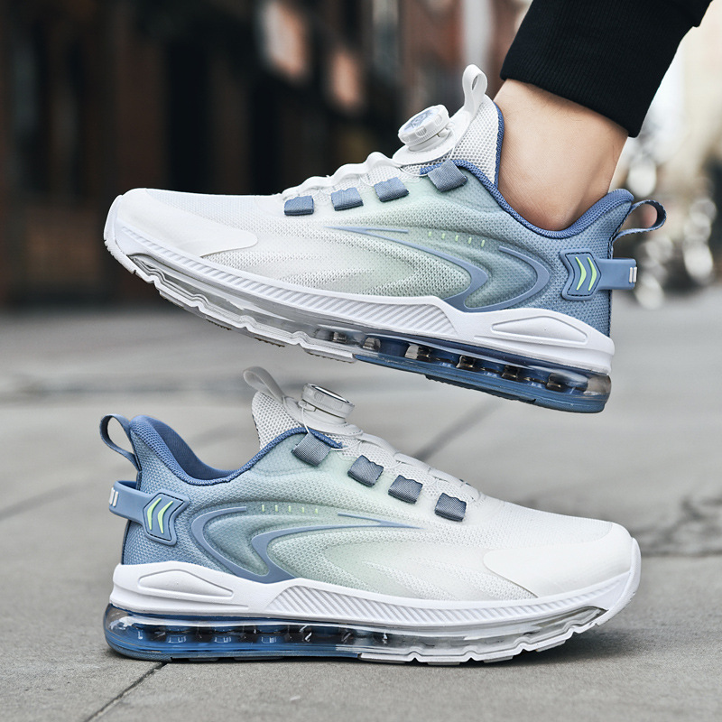 Zapatos de examen físico botón giratorio de verano zapatos deportivos para hombres estudiantes adolescentes zapatos de malla antiodor zapatos de carrera antideslizantes