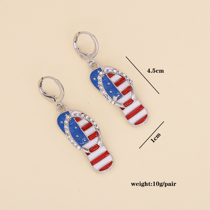 Nihaojewelry Wholesale Jewelry New American Flag Slippers Necklace display picture 2
