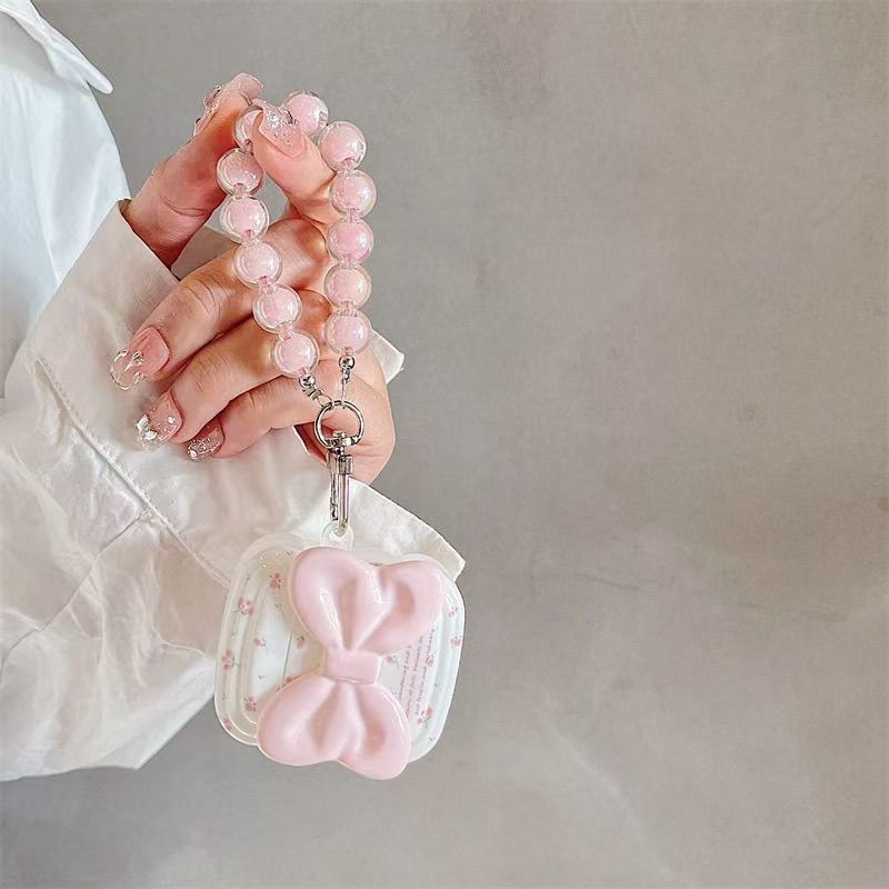 Ins arco rosa flor triturada para Airpods Pro3 Apple Bluetooth auriculares casco Airpods4 auriculares casco