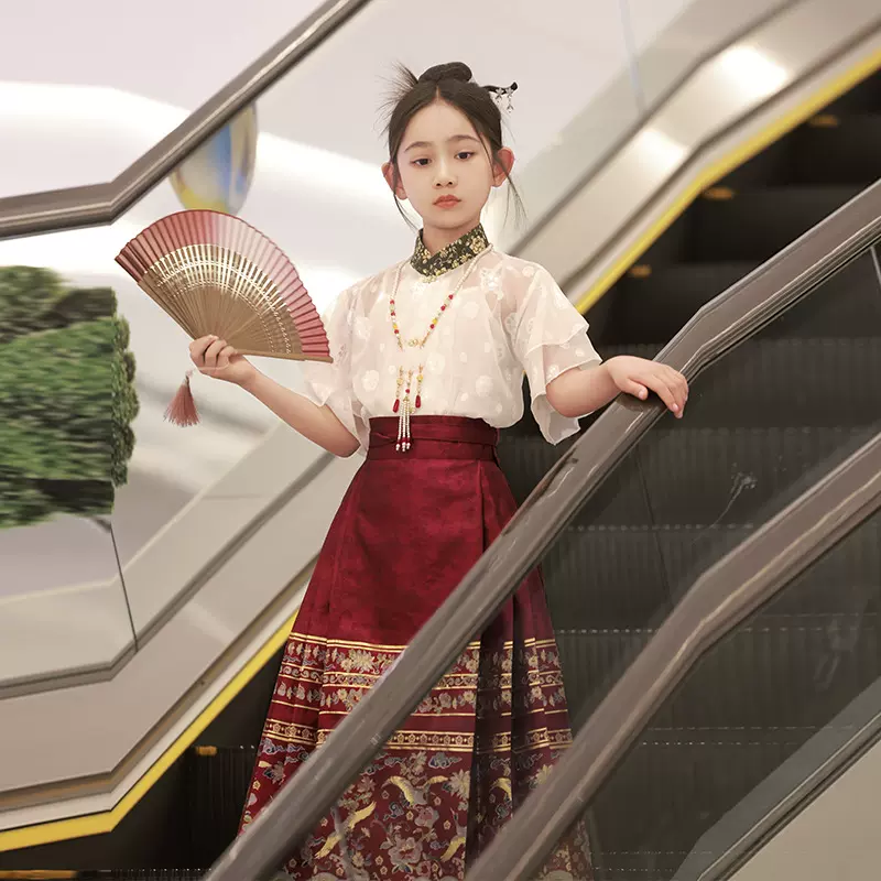 唐装连衣裙款小女孩马衣裙连衣小女超儿童夏天裙中国女孩套装仙汉