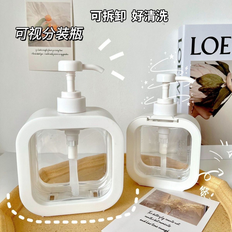 分注瓶透明手洗い液シャンプー入浴剤収納瓶プラスチックプレス可視乳液分注空瓶|undefined