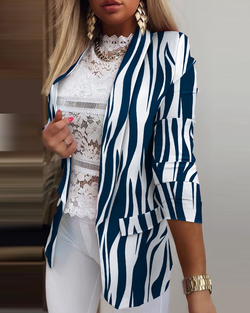 Long-Sleeved Tie-Dye Slim Top Suit Jacket NSBTY74085