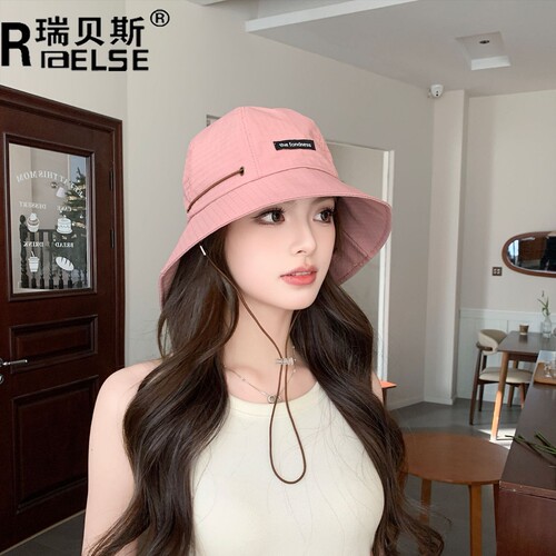 New fisherman hat for men and women in summer outdoor camping drawstring basin hat Japanese large brim sunshade casual sun protection waterproof hat