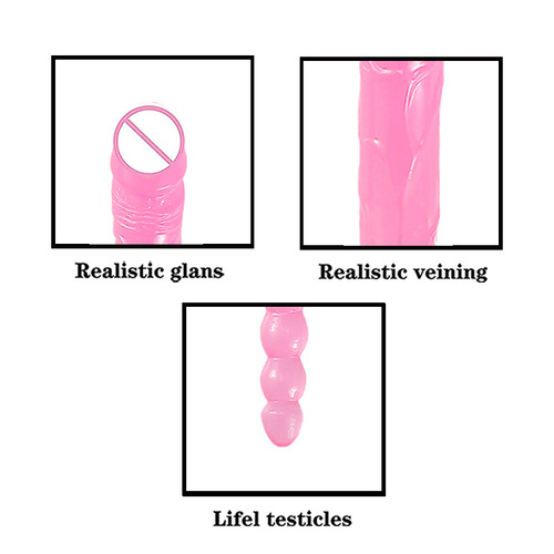 Jiuxi grew up double-headed transparent artificial dildo, female sex device dildo, fun couple adult sex products
