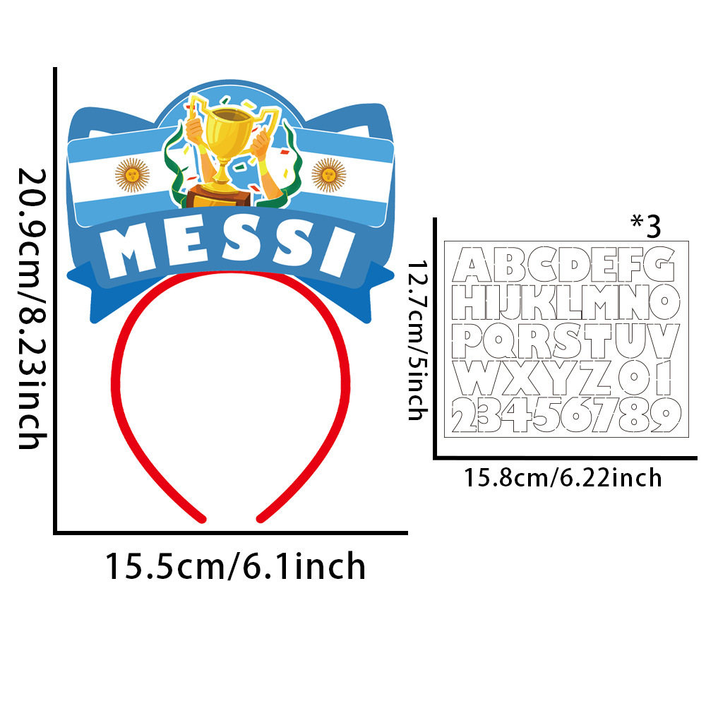 2026 Copa del Mundo fanáticos ganchos de pelo porristas de apoyo estrella DIY letras ganchos de cabeza bandera de fútbol botón de cabeza tocado