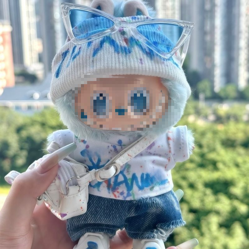 一二三代通穿labubu衣服涂鸦风套装娃衣站姿坐坐派对衣服|undefined