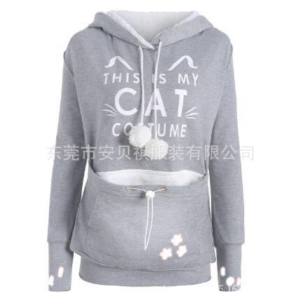 Venta directa de fábrica Comercio exterior Venta caliente Yingxing gente bolsillo suéter AliExpress popular gato cara impresa suéter tres generaciones AA