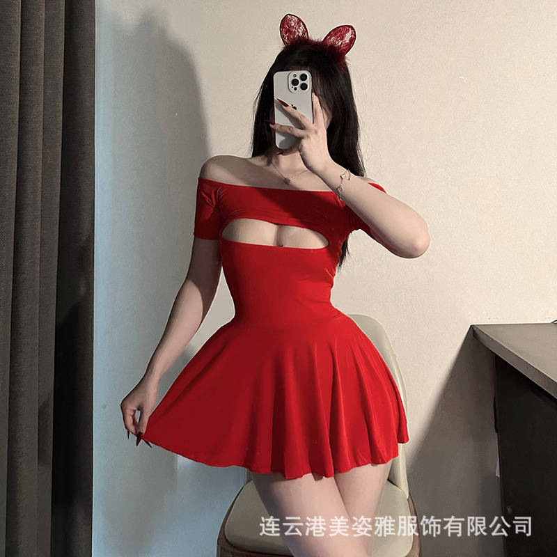 아이스 실크 유방 노출 나이트 가운 섹시 할로우 파자마 노 오프 홈 스파이스 걸스 순수 원피스 싶어 아우터웨어 속옷 재미