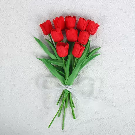 Red lily of the valley tulips