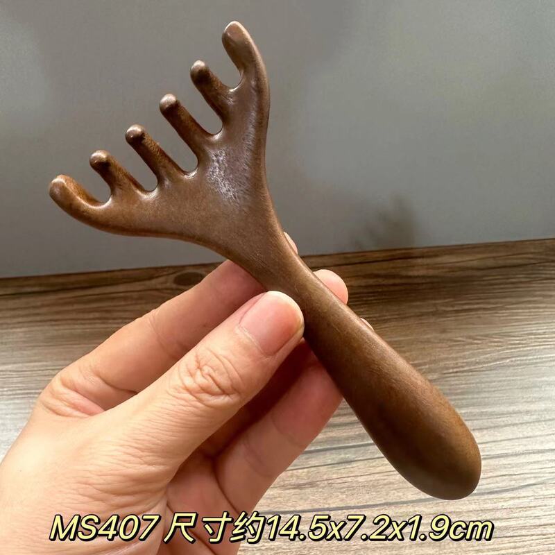 鹿角经络梳头部按摩器眼周按摩梳抓头疗按摩爪挠头神器点穴拨筋棒|undefined