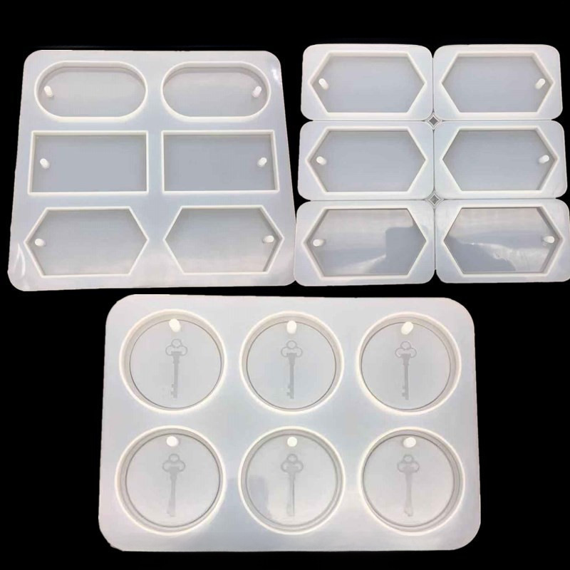 diy水晶滴膠模具鑰匙掛牌鏡面手工蠟片手工皂吊墜長方體