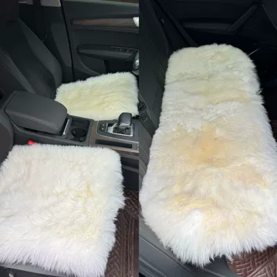 Wool pad cushion, winter thickened real wool - thickened-white-three-piece-set