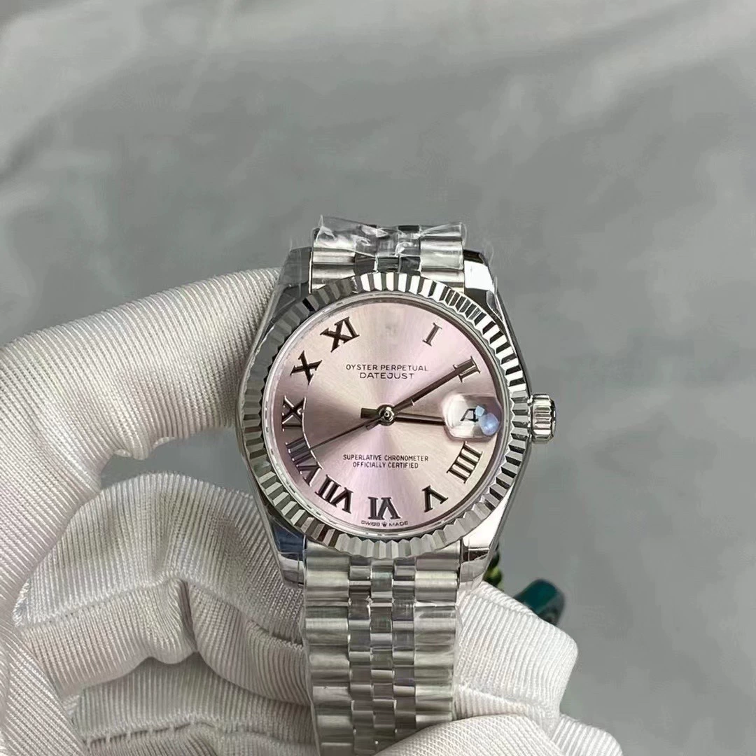 Наручные часы Datejust с двумя головками лавра, автоматические механические, корпус из Oystersteel, с бриллиантовой циферблатной sapphire, одно календарь