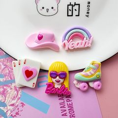 漫画のピンクのバーバの樹脂の部品のクリームのゴムのdiyの携帯の携帯の箱のヘアピンのコップの靴の帽子の美容の装飾の材料