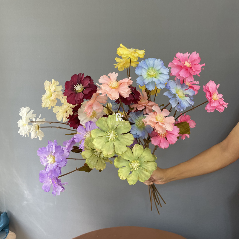 婚慶仿真花動感格桑花假花家居裝飾道具花藝師推薦婚禮花材波斯菊