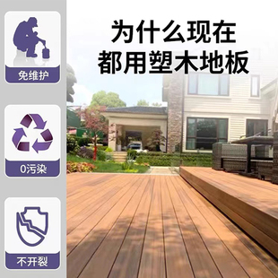✅ Plastic Wood Flooring Outdoor Terrace Garden Second Generation Co-Extruded Wood Plastic Board Outdoor Balcony Anti-Corrosion Wood Flooring Self-Laying