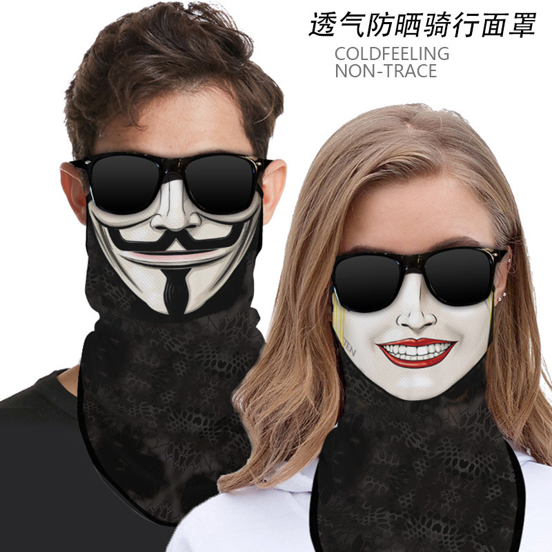 Sports Riding Mask Face Towel Men's Printed Triangle Towel Fashion Trend Cross-border Ear Hanging to Support a Generation of Hair