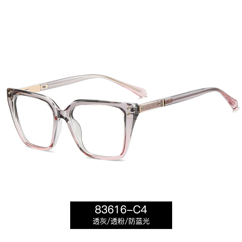 83616 nuevo producto estilo de comercio exterior moda ojo de gato gafas anti-luz azul piernas ácidas número de comodidad miopía montura mujer