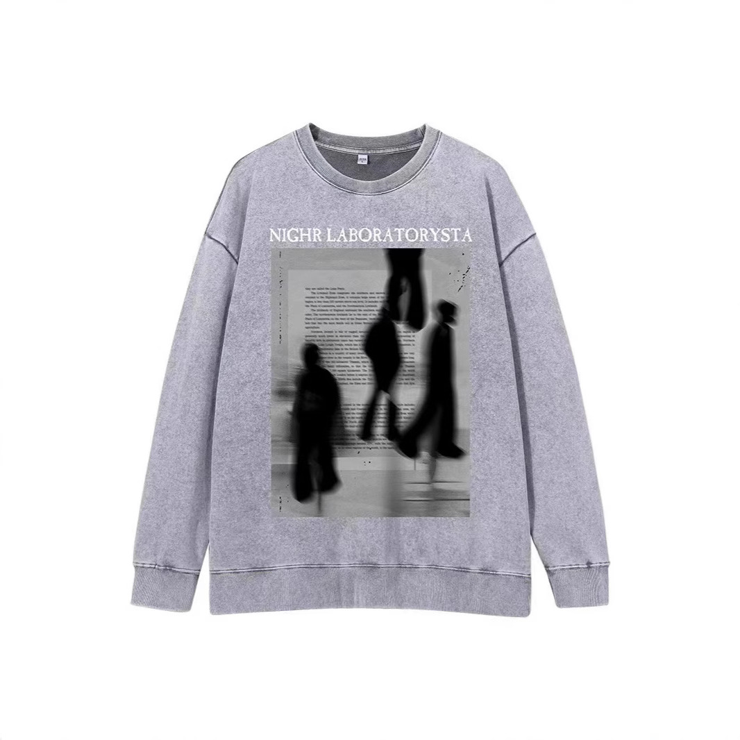 Amazon cuello redondo chaqueta de hombre otoño invierno suelta cross-border hoodies marca de moda pareja retro inins versátil