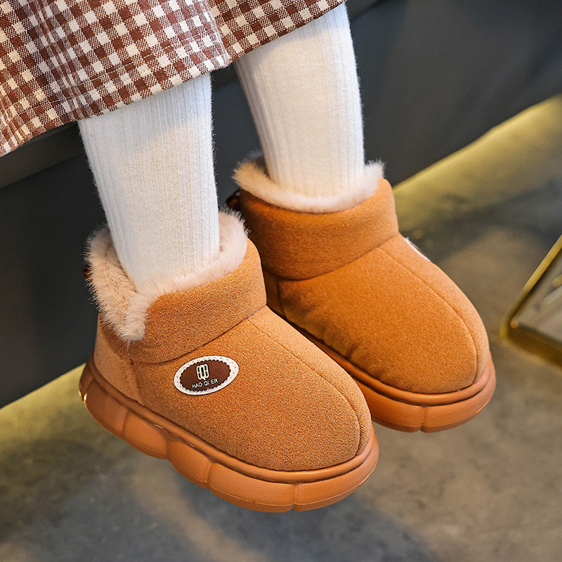 Botas de nieve para niños otoño-invierno 2025 nuevo tipo de niños y niñas más cálidos y terciero grueso deslizante para niños botas de algodón para niños