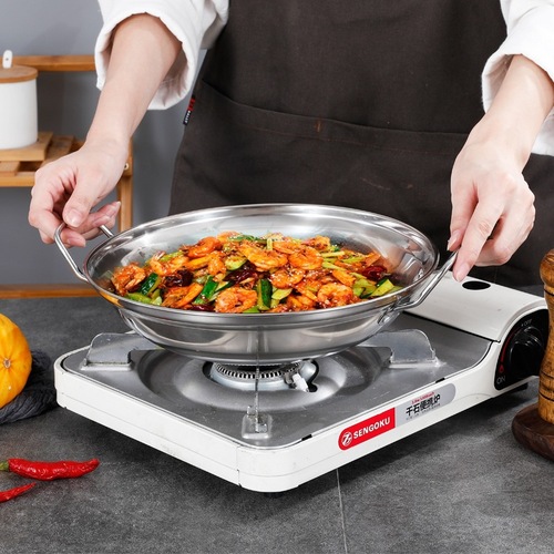 Stainless steel dry pot alcohol stove hotel hot pot family dinner alcohol pot bar tripod small pot with lid