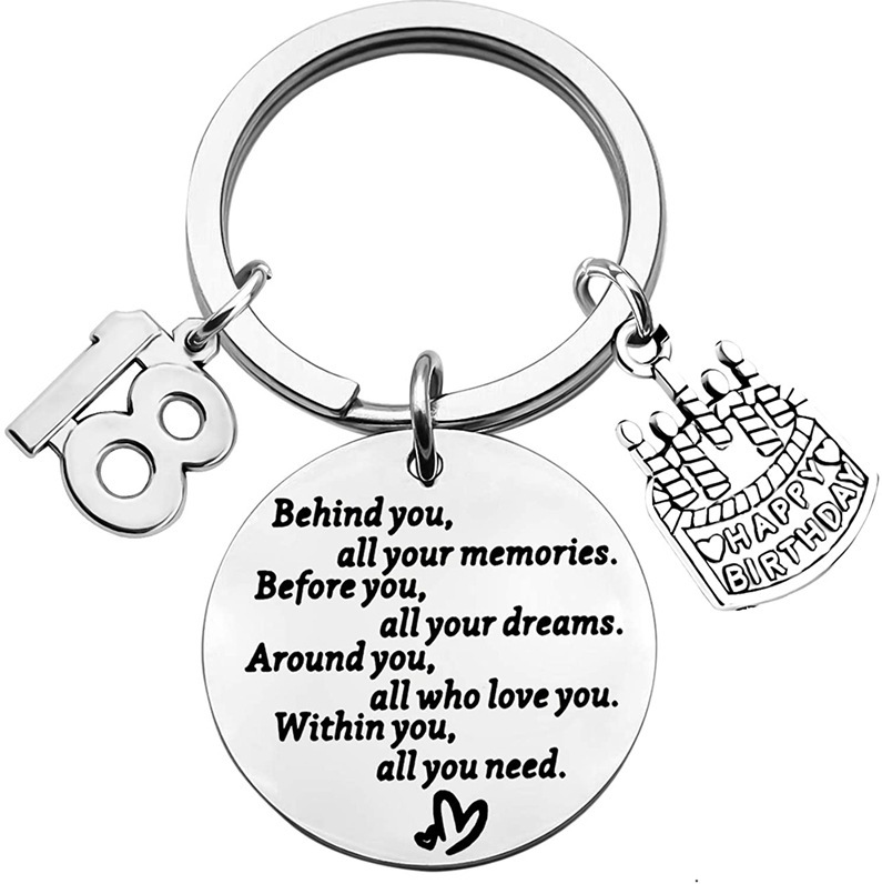 Personalized Creative Father Mother Gift Grandfather Grandmother Friends Sisters Birthday Gift Stainless Steel Keychain