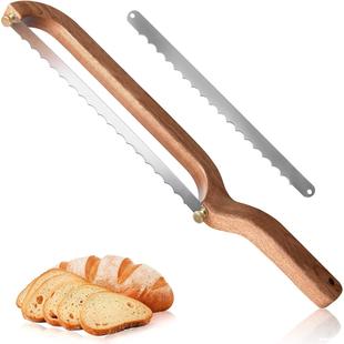 New Bread Toast Sawtooth Simple Bread Cutting Utensils Wooden Baguette Bread Cutting Saw Cutting