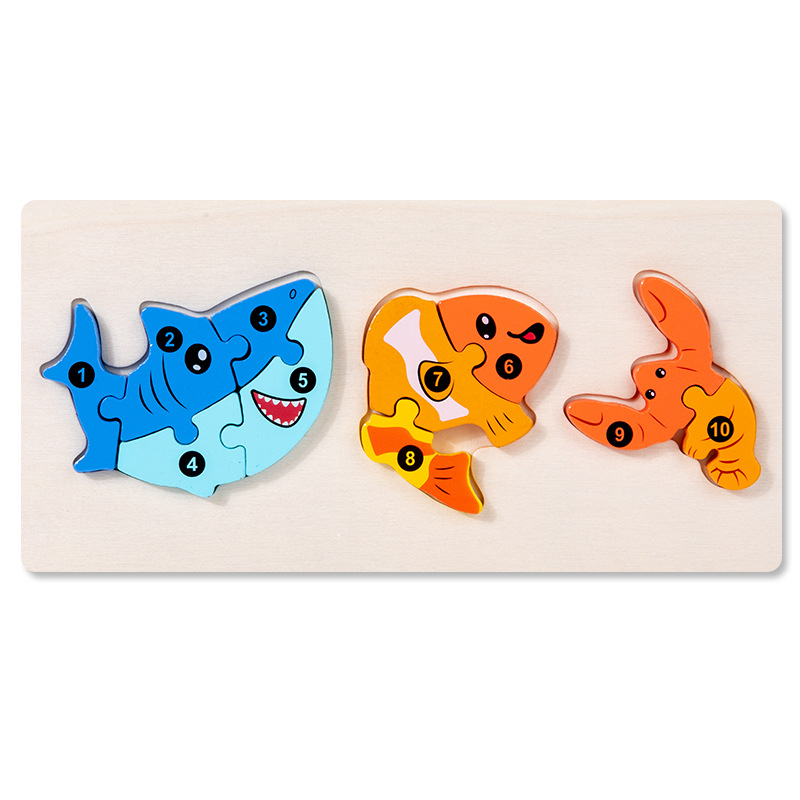 CE CPC infantil juguetes de puzzle cadena alimentaria puzzle bloques de madera tridimensional juguetes de educación temprana