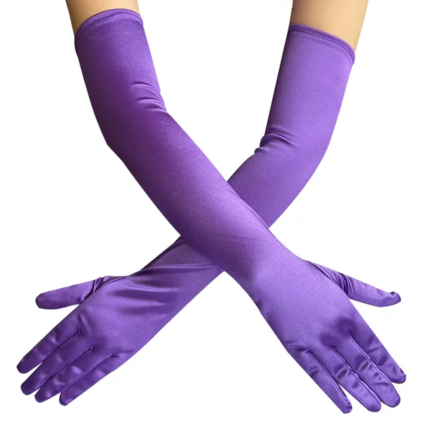 Women's Long Satin Bride Wedding Gloves cos Halloween Play 1920s Retro Dance Gloves