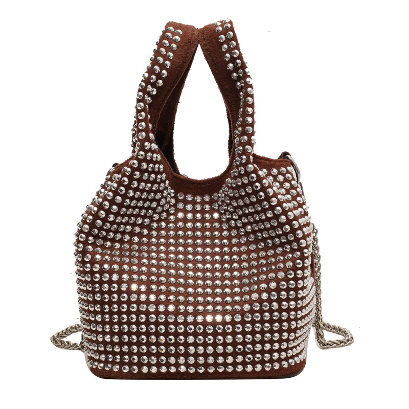 Bolso popular de este año para mujeres 2026 nuevo diseño coreano bolso de mano con diamantes de hombro bolso de cubo bolso de cadena image 8