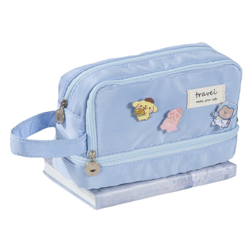 Estuche de lápices Kuromi de gran capacidad — doble capa, multifuncional, simple y duradero, ideal para estudiantes, venta al por mayor