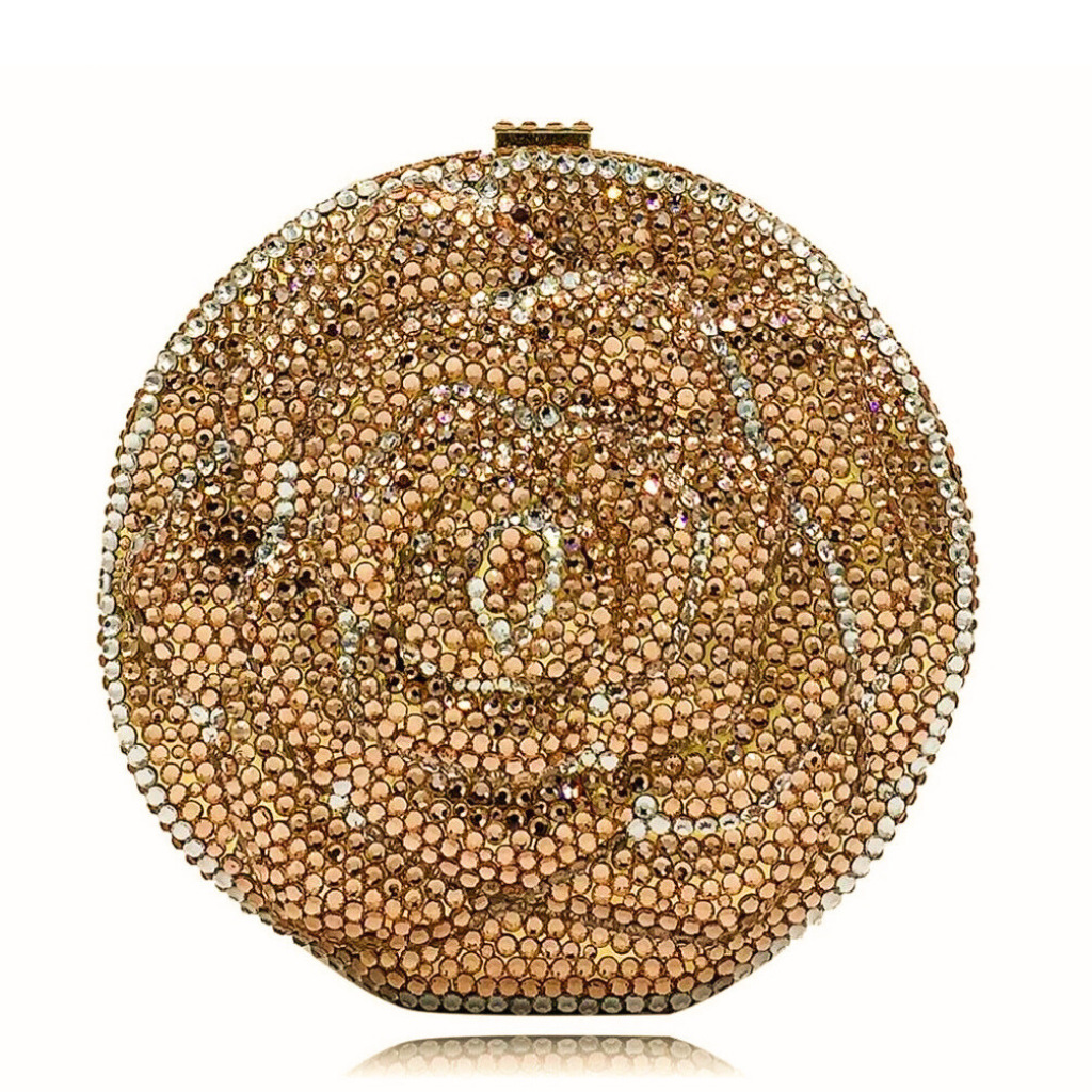 * flores redondas bolsas de diamante de banquete transfronterizas bolsas de diamante de fondo plano bolsas de diamante de banquete flores de mano bolsas de mujer bolsa de embrague