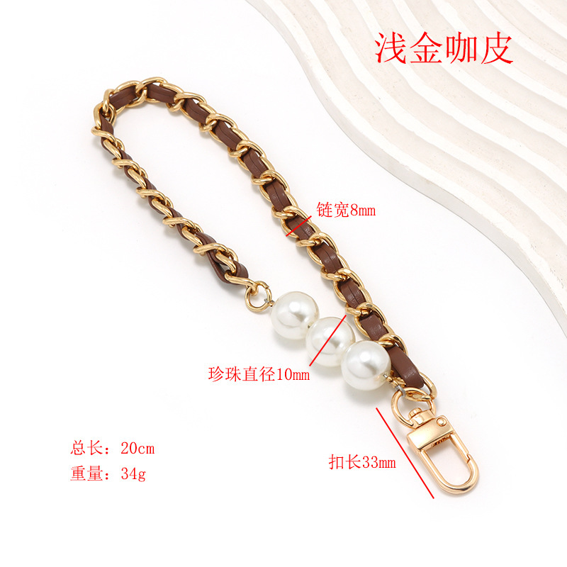 Xiaoxiangfeng パール延長チェーン椿携帯電話ストラップ携帯電話ストラップバッグハンドヘルドレザーショートバッグチェーン|undefined