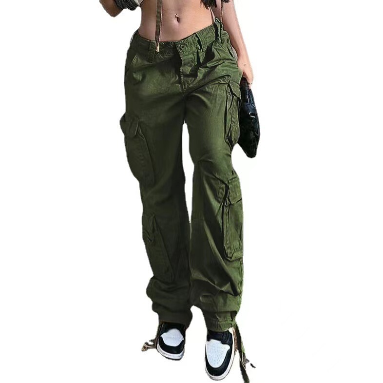 2023 European and American new foreign trade women's clothing Street hip hop style low waist fashion trendy tooling Denim trousers casual pants