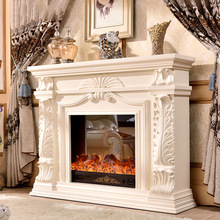 1.5米欧式壁炉电视柜 美式实木假火 家具取暖壁炉白色 深色壁炉架