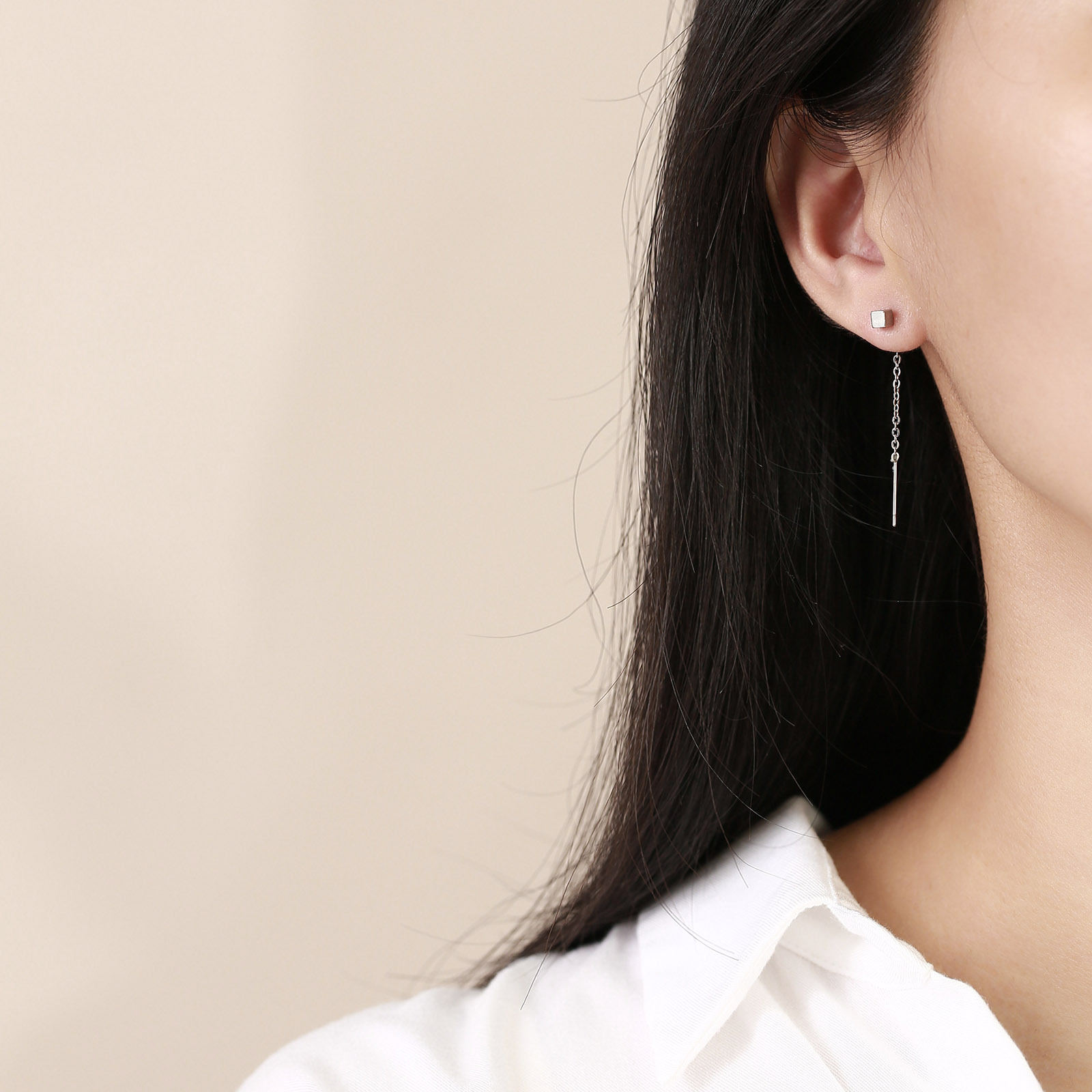 Simple Style Geometric Stainless Steel Drop Earrings Plating Stainless Steel Earrings 1 Pair