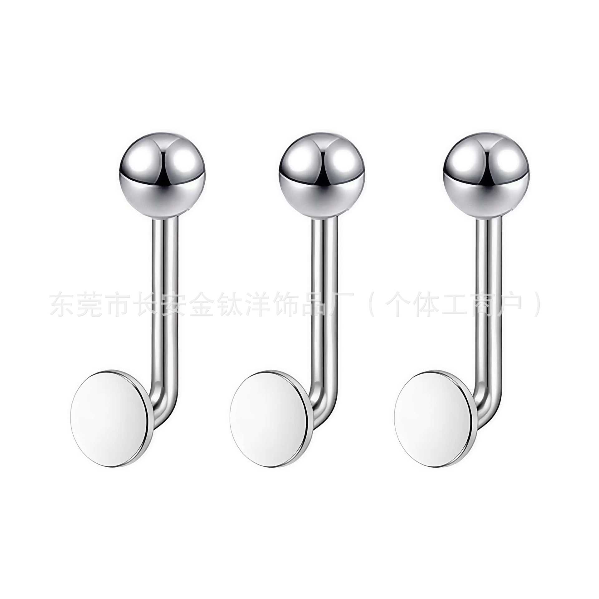 F136 Titanium Alloy 14G Round Disc Genital L-Shaped Navel Ring Titanium Body Piercing Jewelry detail image 5