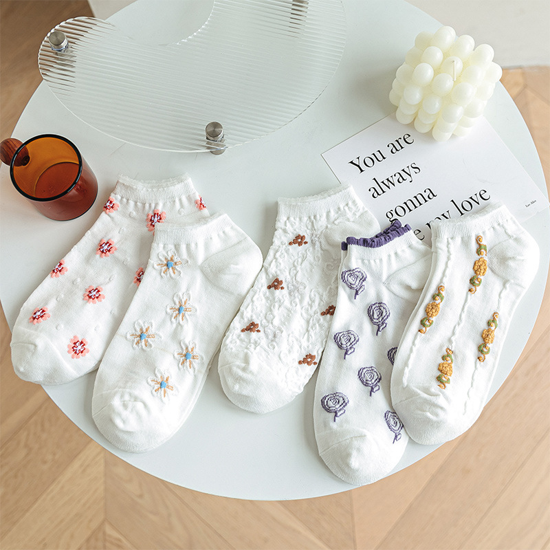 Breathable Japanese white summer thin knee socks