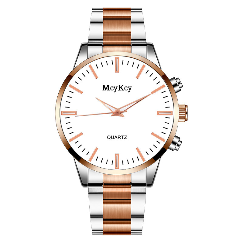 Montre mécanique non entièrement automatique en acier à quartz pour hommes, bracelet en or_voghion.com
